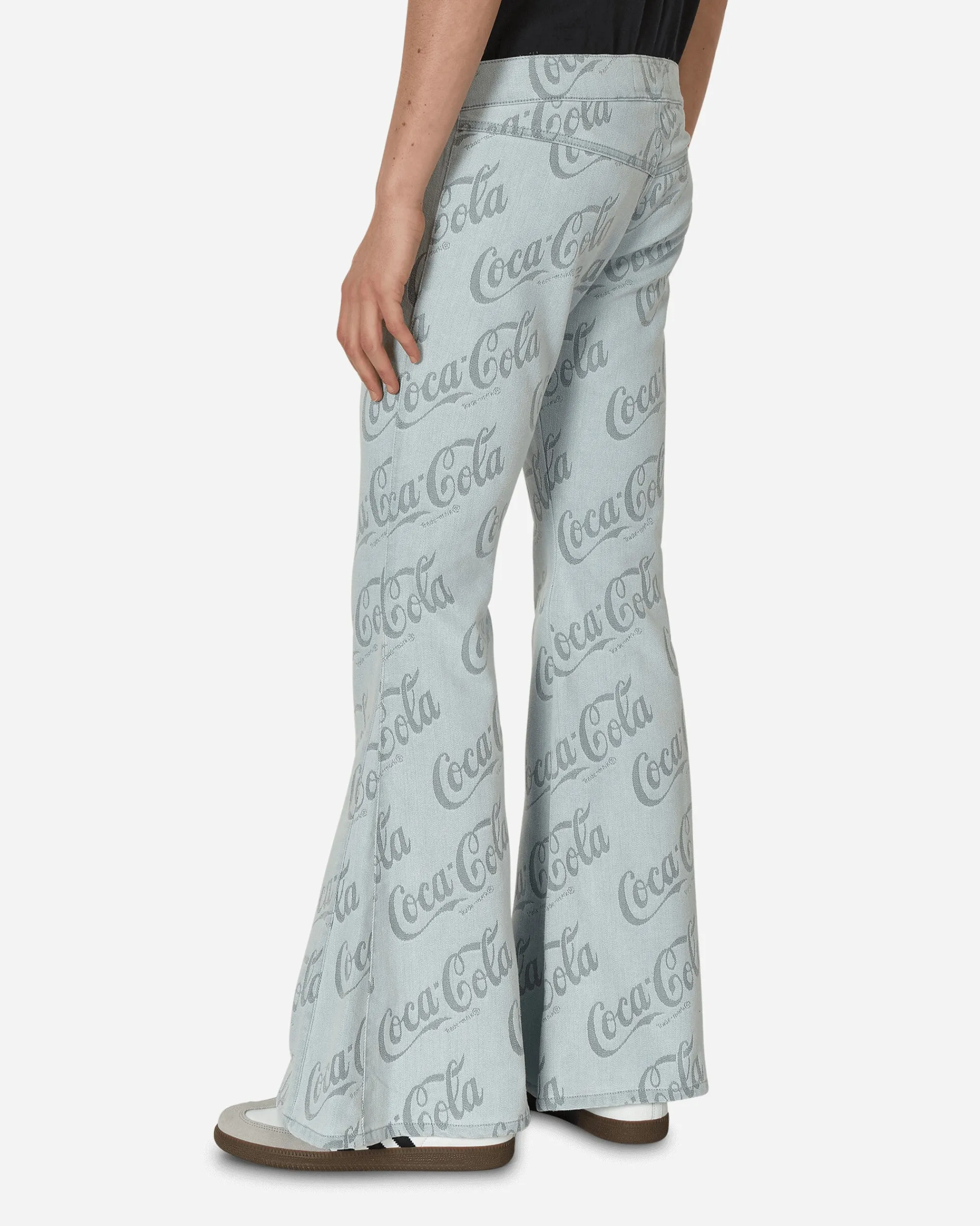 ERL Pants^Coca-Cola Jacquard Denim Flare Pants Grey