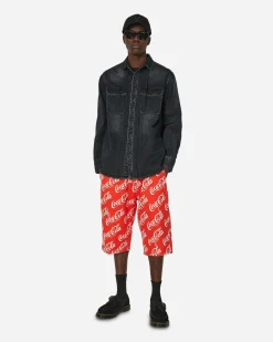 ERL Shorts^Coca-Cola Printed Canvas Shorts Red