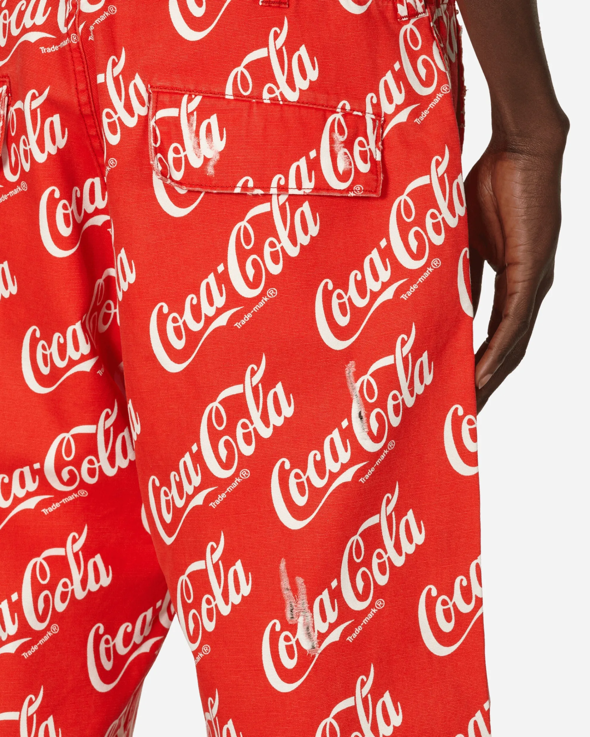 ERL Shorts^Coca-Cola Printed Canvas Shorts Red