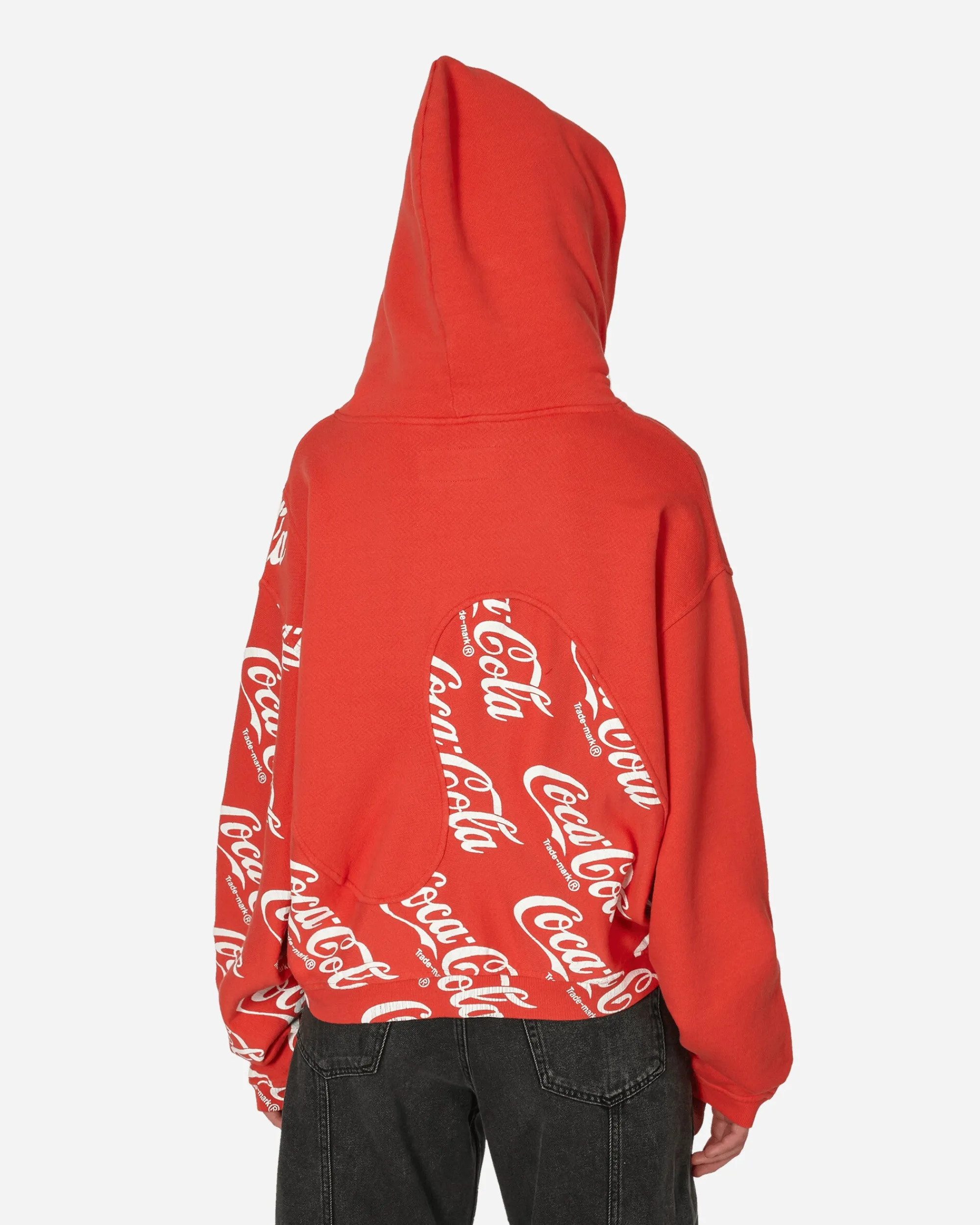 ERL Sweatshirts^Coca-Cola Swirl Hooded Sweatshirt Red