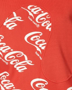 ERL Sweatshirts^Coca-Cola Swirl Hooded Sweatshirt Red
