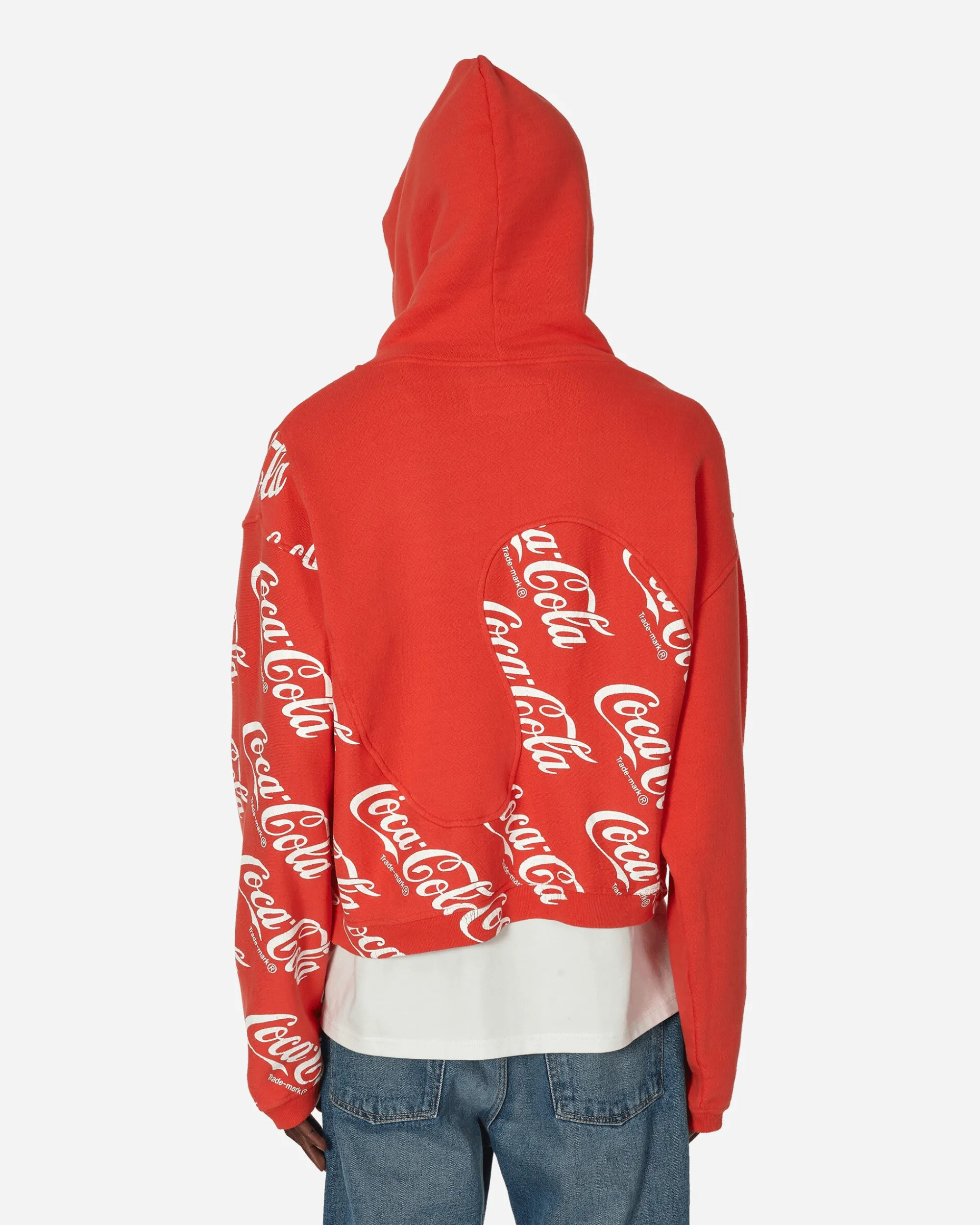 ERL Sweatshirts^Coca-Cola Swirl Hooded Sweatshirt Red