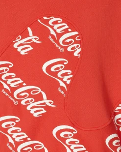 ERL Sweatshirts^Coca-Cola Swirl Hooded Sweatshirt Red