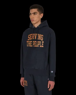 Serving The People Sweatshirts^Collegiate Hooded Sweatshirt Blue