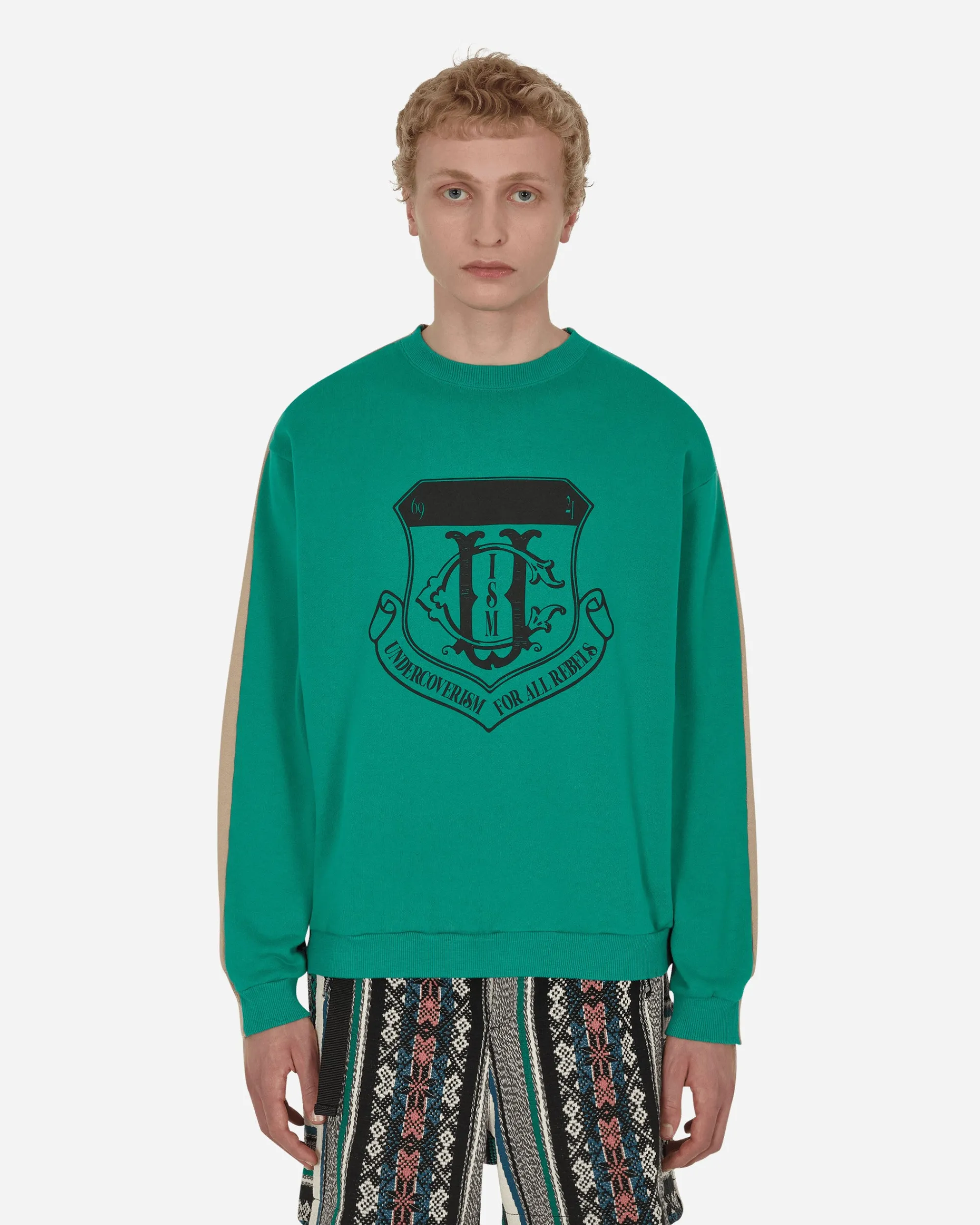 Undercoverism Sweatshirts^Color-Block Crewneck Sweatshirt Green