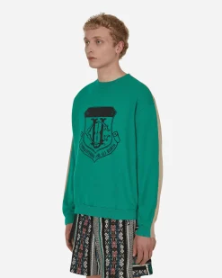 Undercoverism Sweatshirts^Color-Block Crewneck Sweatshirt Green