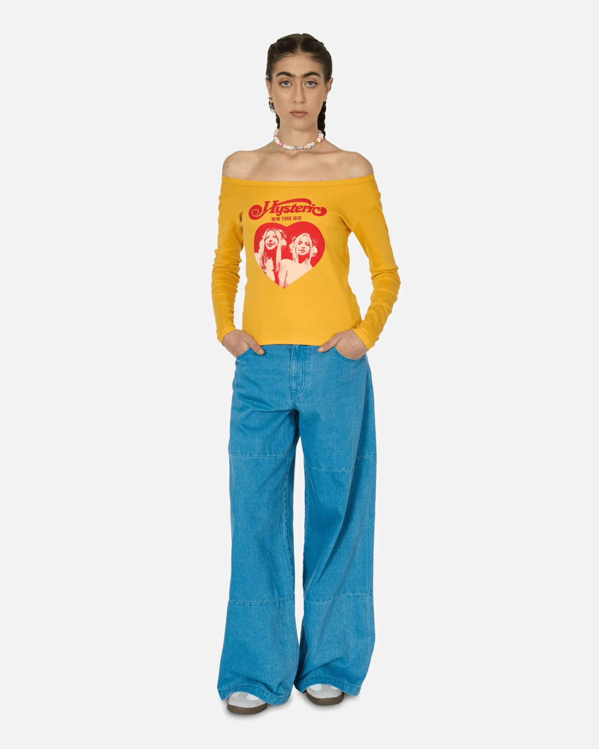 Hysteric Glamour Pants^Colored Denim Wide Pants Blue