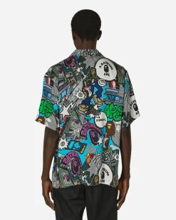 A Bathing Ape Shirts^Comic Art Open Collar Shirt Multicolor