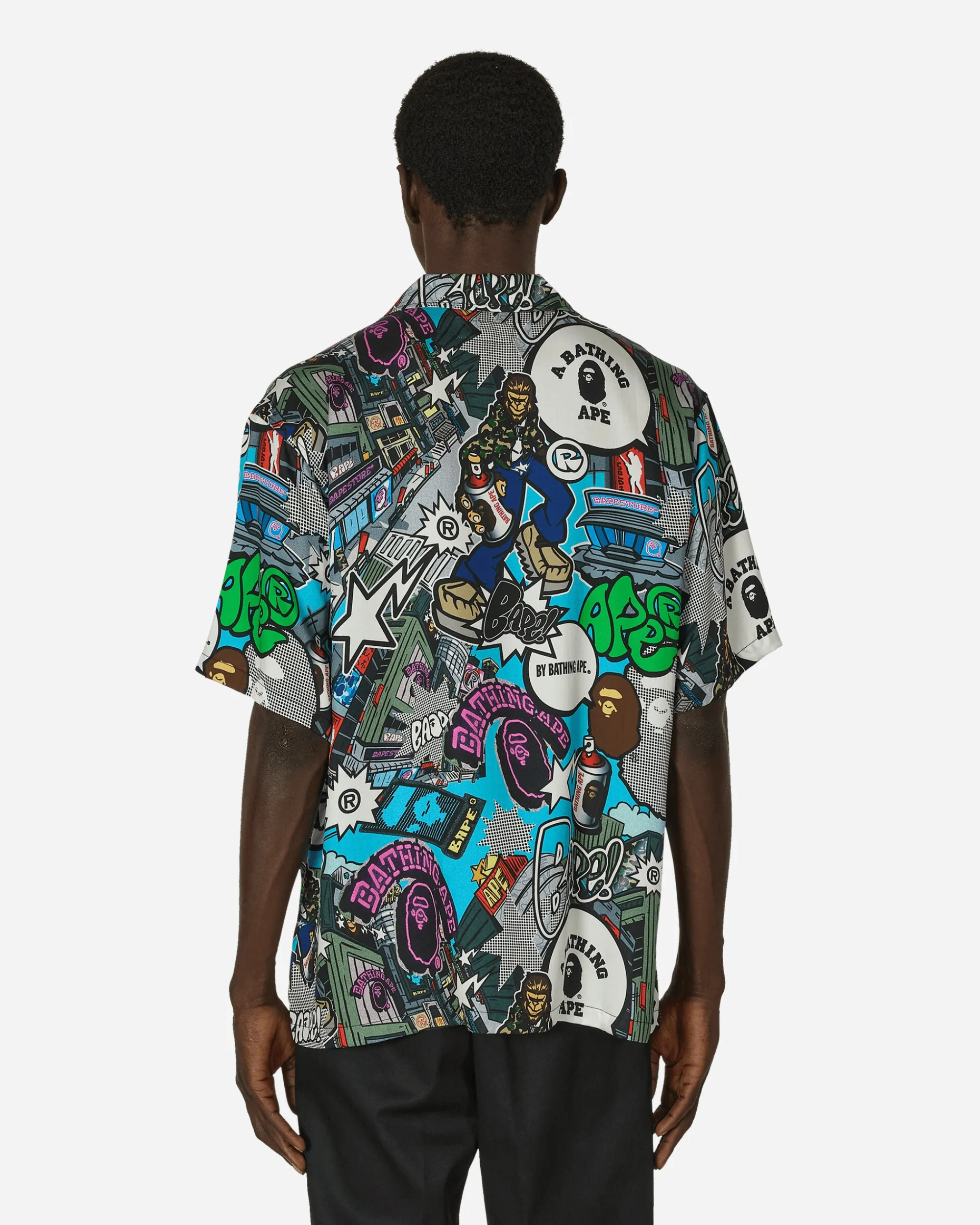 A Bathing Ape Shirts^Comic Art Open Collar Shirt Multicolor