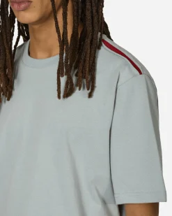 Unaffected T-Shirts^Contrast Mesh Panel T-Shirt Misty Blue