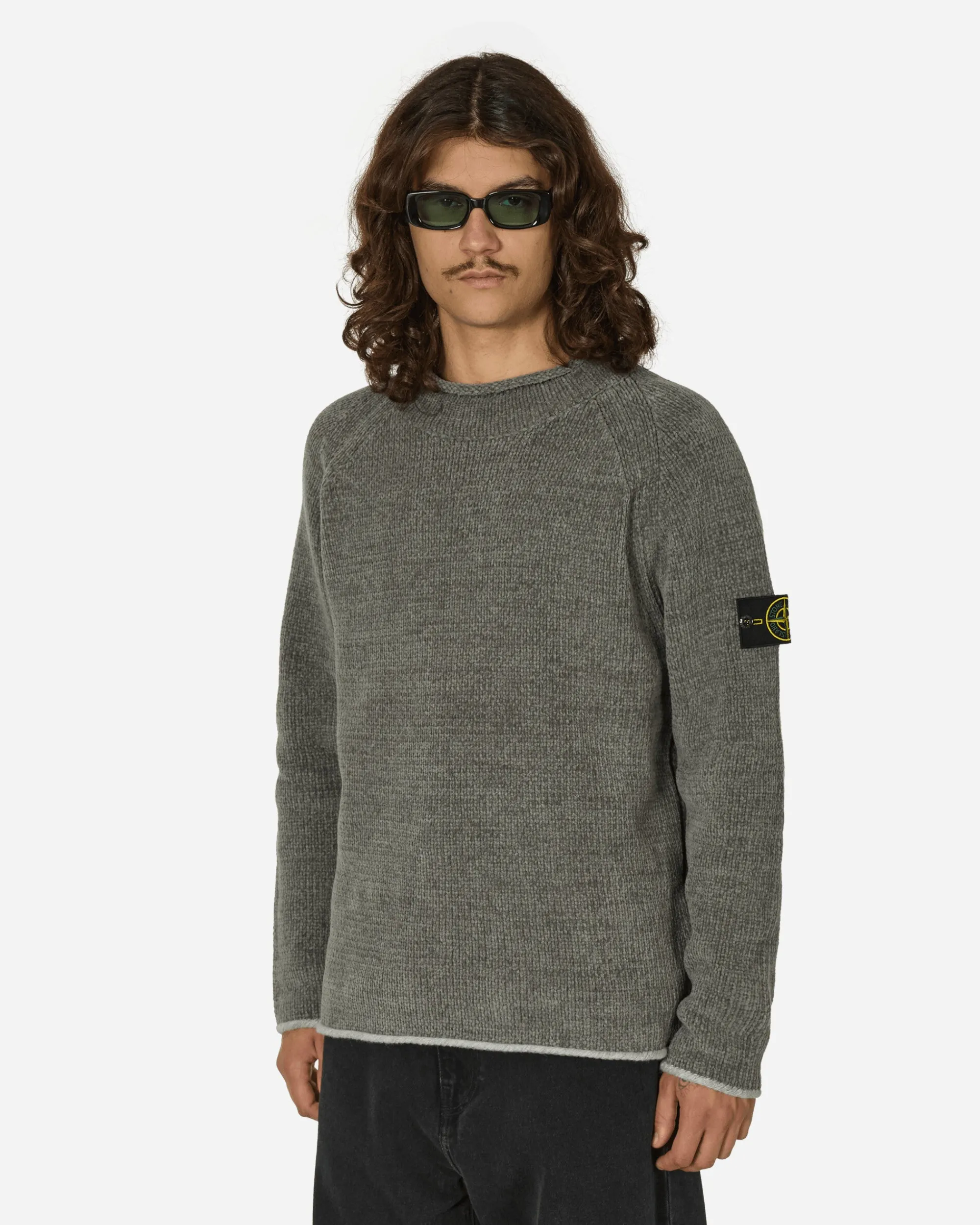 Stone Island Knitwear^Cotton Chenille Crewneck Sweater Grey