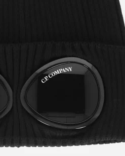 C.P. Company Hats|Hats^Cotton Goggle Beanie Black