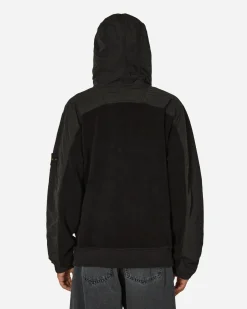 Stone Island Sweatshirts^Cotton Pile Nylon-TC Hooded Sweatshirt Black