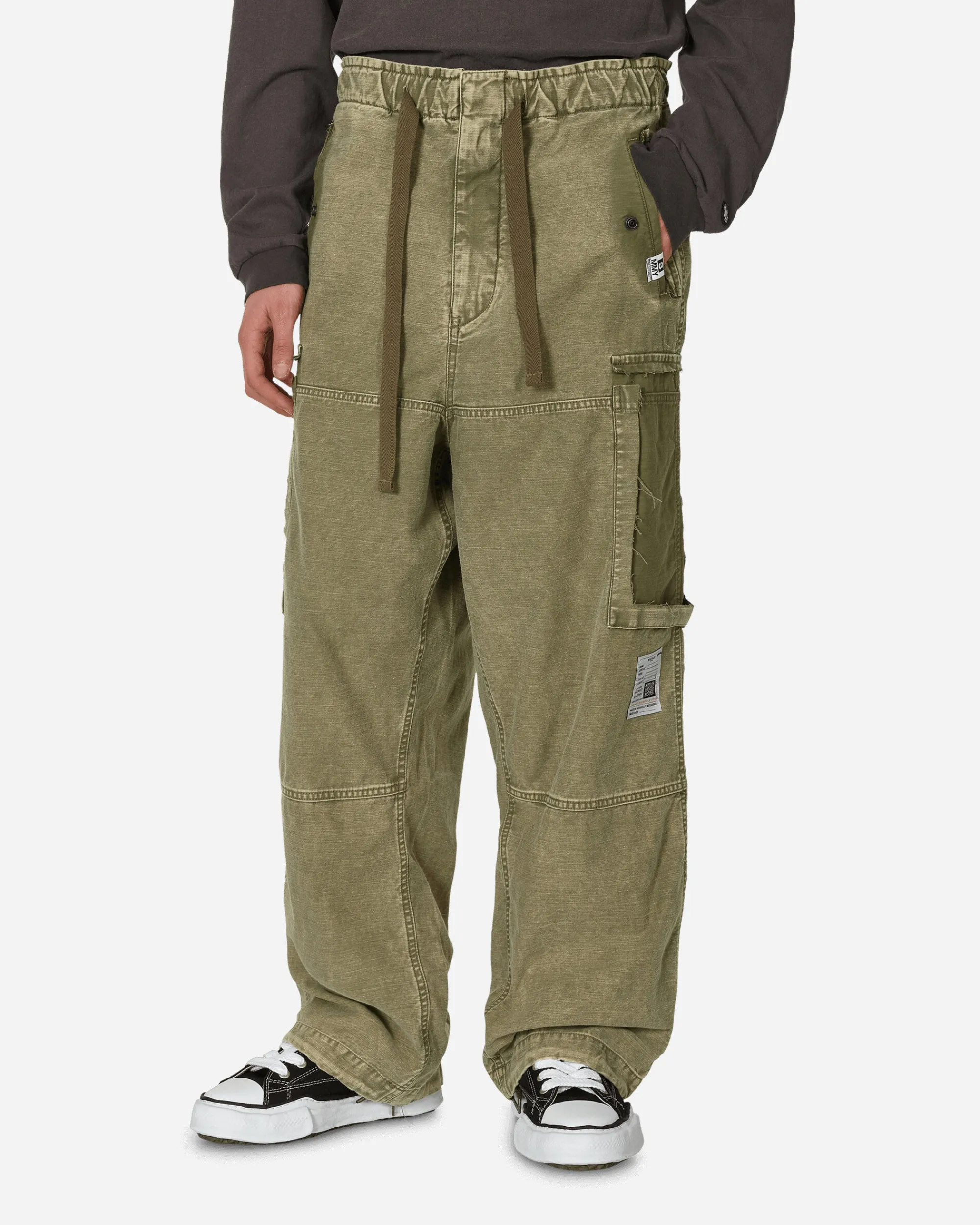 Maison MIHARA YASUHIRO Pants^Cotton Satin Cargo Trousers Khaki