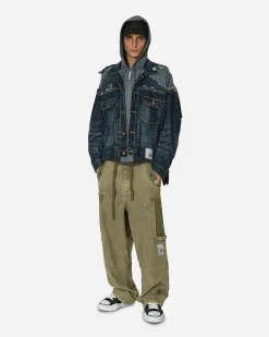 Maison MIHARA YASUHIRO Pants^Cotton Satin Cargo Trousers Khaki