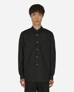 Comme Des Garçons Black Shirts^Cotton Tarpaulin Cross Shirt Black