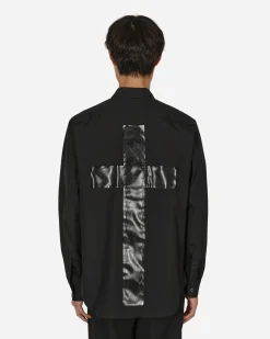 Comme Des Garçons Black Shirts^Cotton Tarpaulin Cross Shirt Black