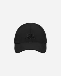 C.P. Company Hats|Hats^C.P. Shell-R Logo Cap Black
