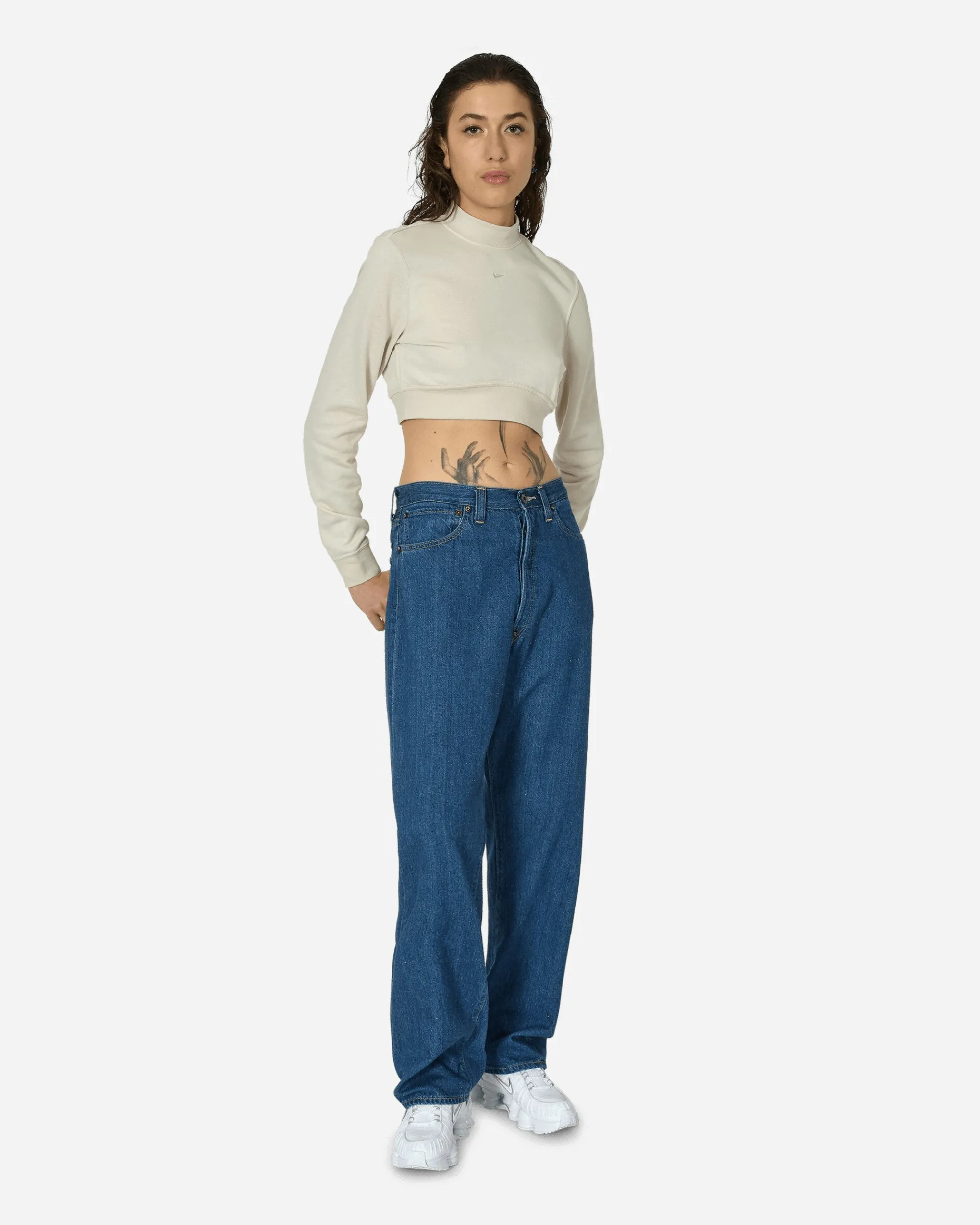 Nike Sweatshirts^Crewneck Cropped French Terry Top Light Orewood Brown