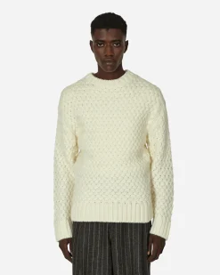 AMOMENTO Knitwear^Crochet Knit Sweater Ivory