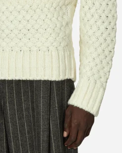 AMOMENTO Knitwear^Crochet Knit Sweater Ivory