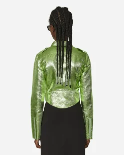 Priscavera Coats And Jackets^Cropped Moto Jacket Wasabi