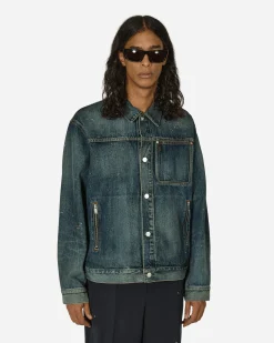 Undercover Coats And Jackets^Cross Embroidery Distressed Denim Jacket Light Blue Indigo