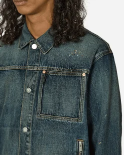 Undercover Coats And Jackets^Cross Embroidery Distressed Denim Jacket Light Blue Indigo