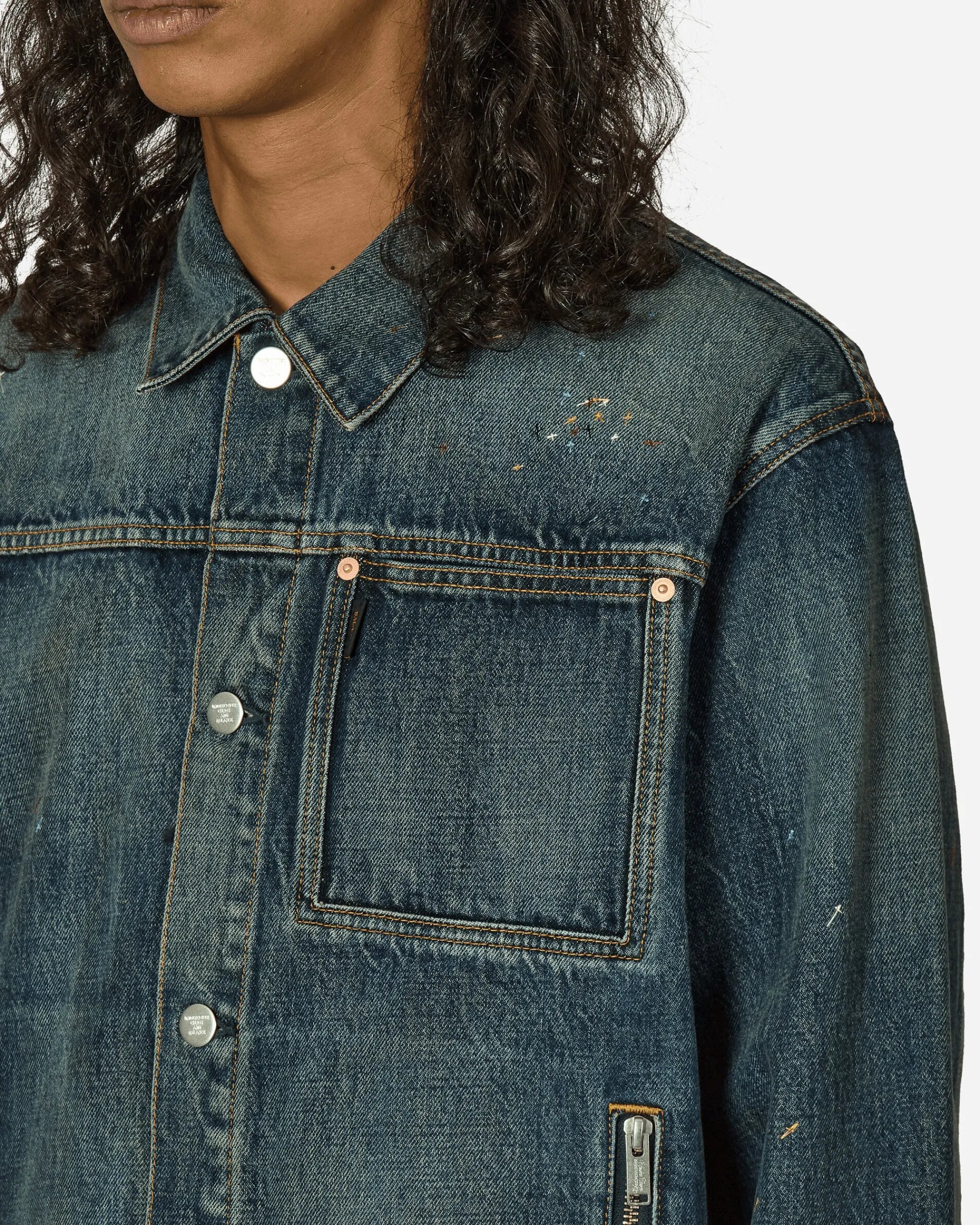 Undercover Coats And Jackets^Cross Embroidery Distressed Denim Jacket Light Blue Indigo