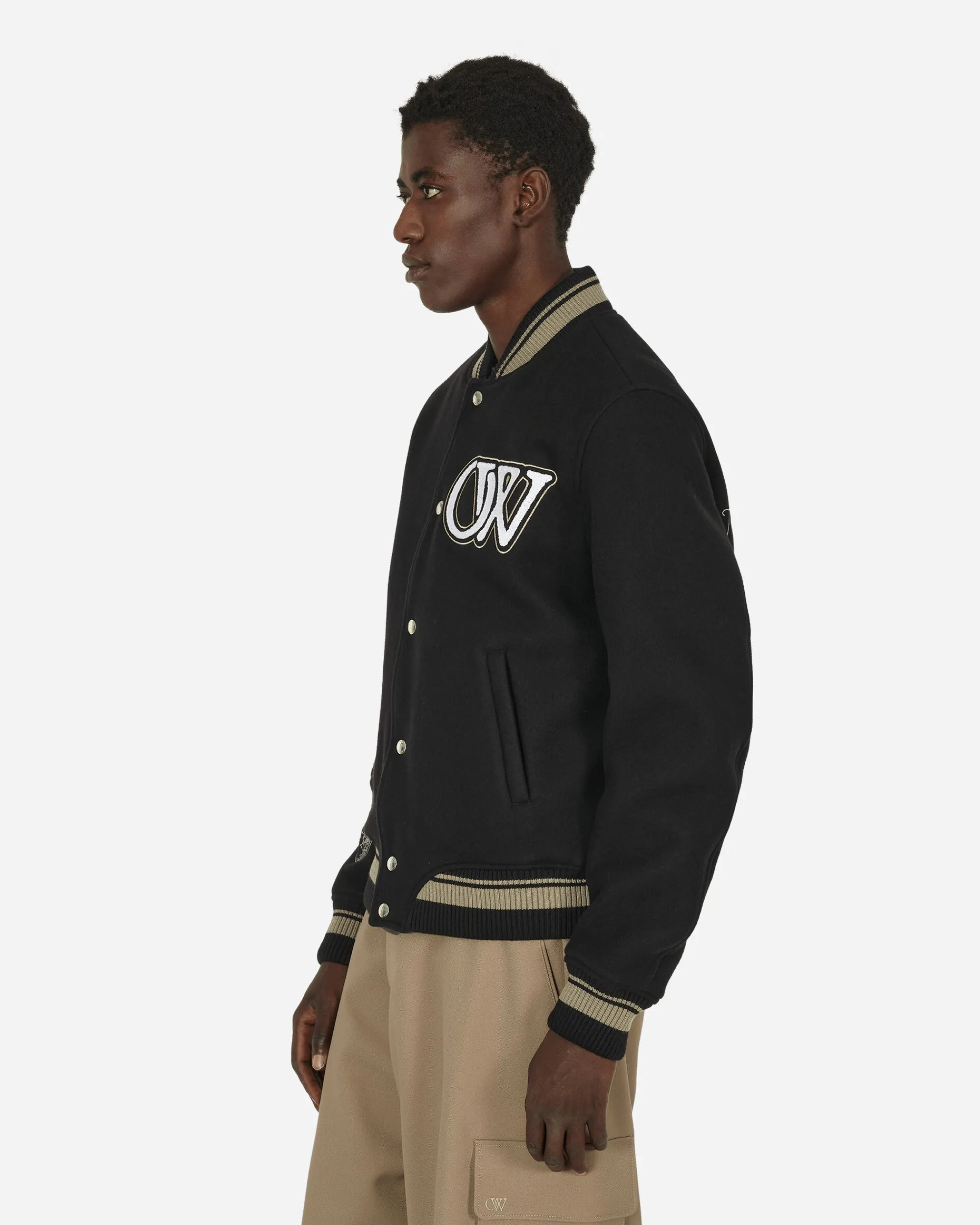 Off-White Coats And Jackets^Cryst Moon Phase Varsity Jacket Black