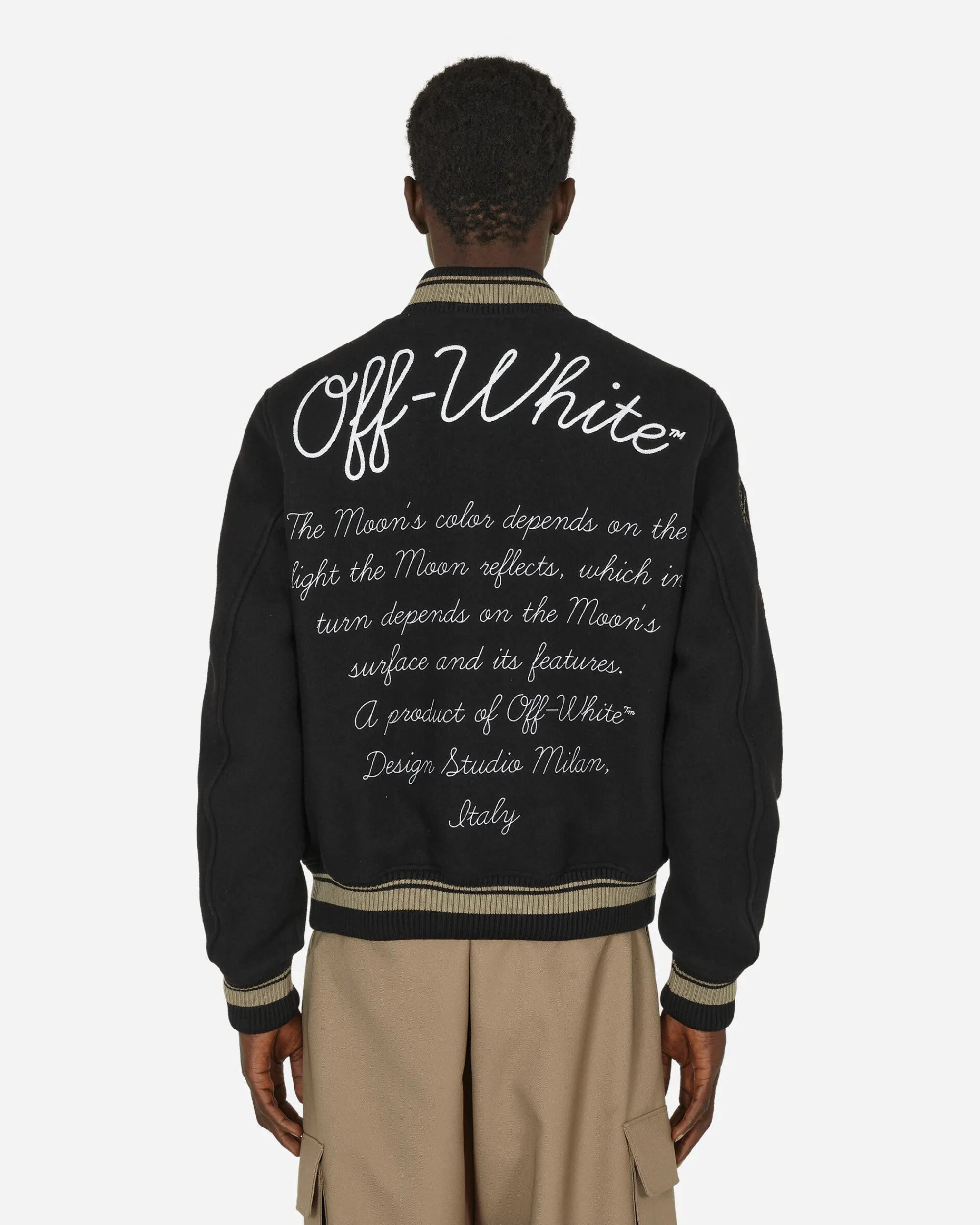 Off-White Coats And Jackets^Cryst Moon Phase Varsity Jacket Black