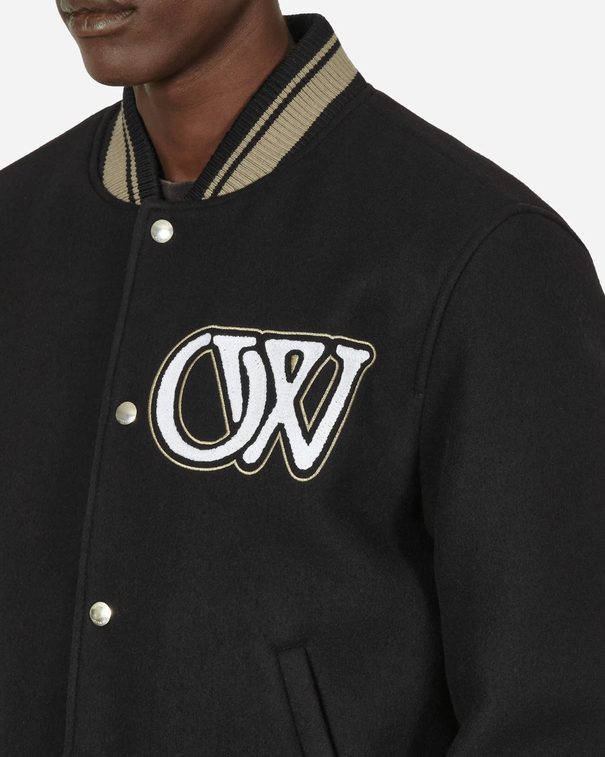 Off-White Coats And Jackets^Cryst Moon Phase Varsity Jacket Black