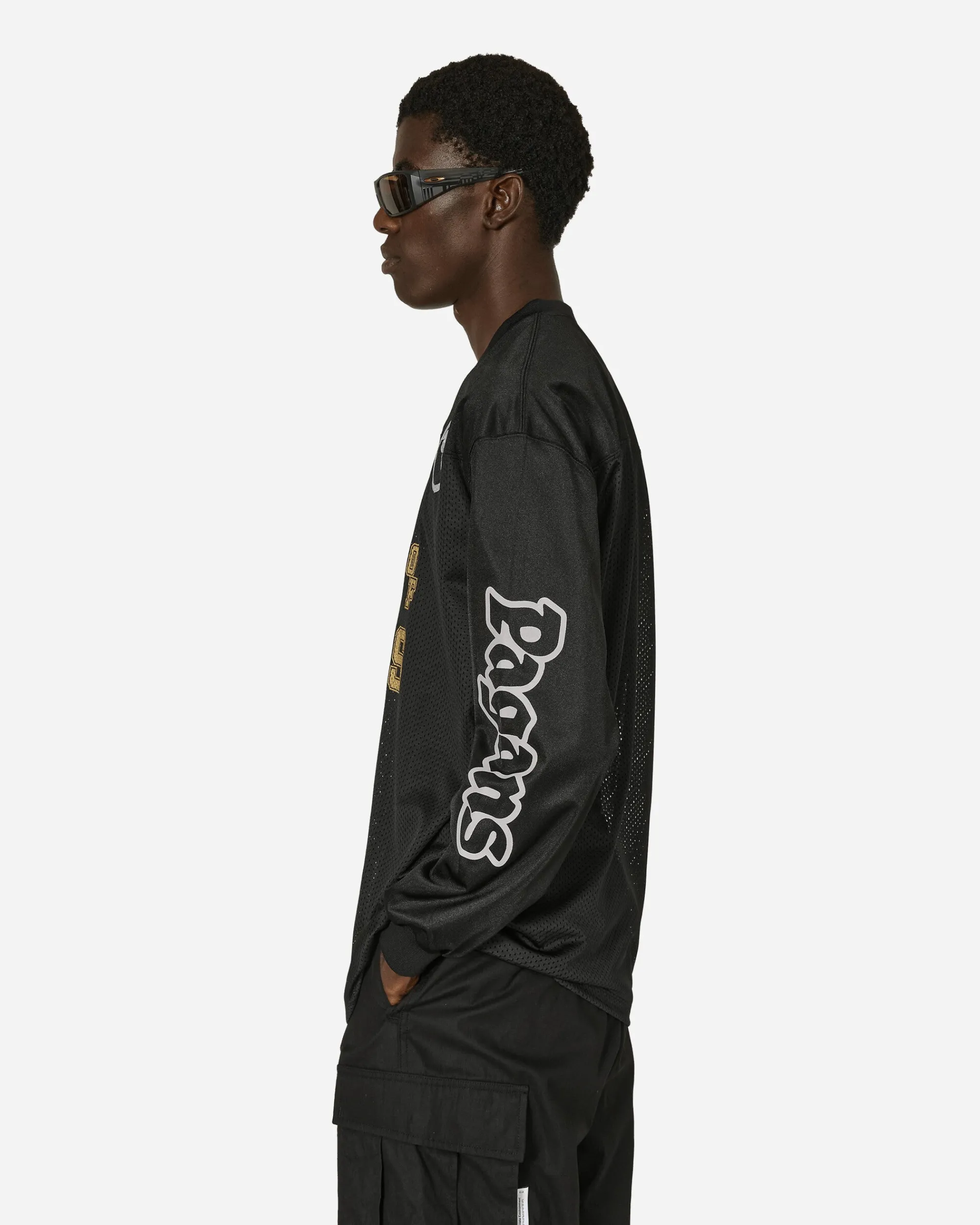 Aries T-Shirts^Cult Leader Airtex Longsleeve T-Shirt Black