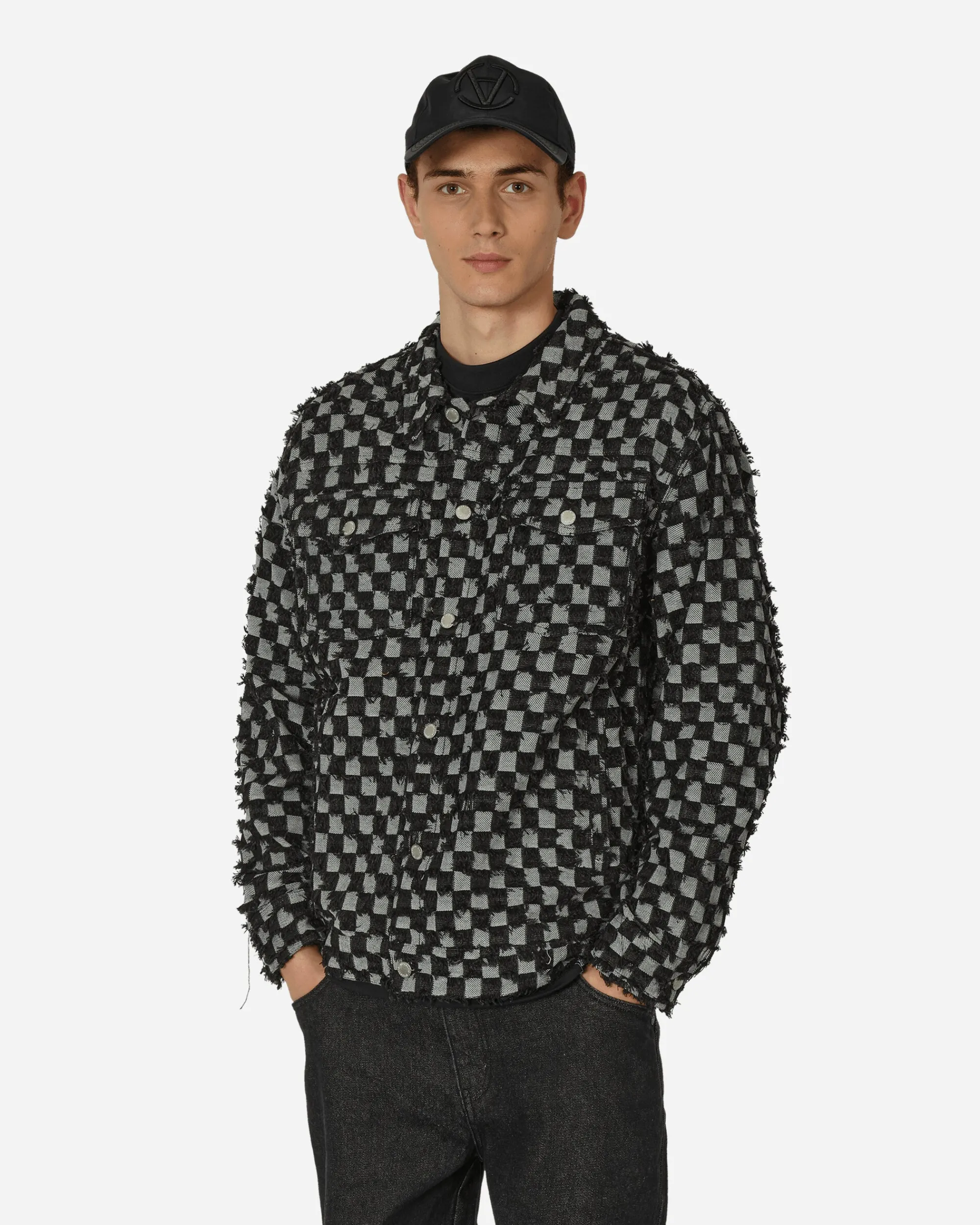 Pleasures Coats And Jackets^Curfew Checker Trucker Jacket Black