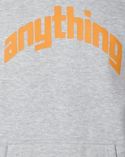 aNYthing Sweatshirts^Curved Logo Hoodie Heather Grey