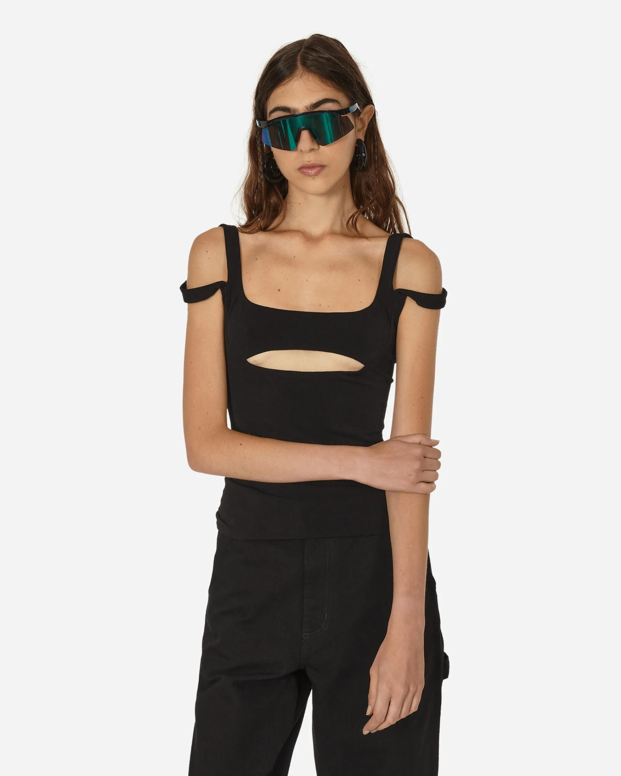 Priscavera T-Shirts^Cut Out Tank Top Black