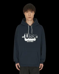 Undercoverism Sweatshirts^Cut-Up Hooded Sweatshirt Navy