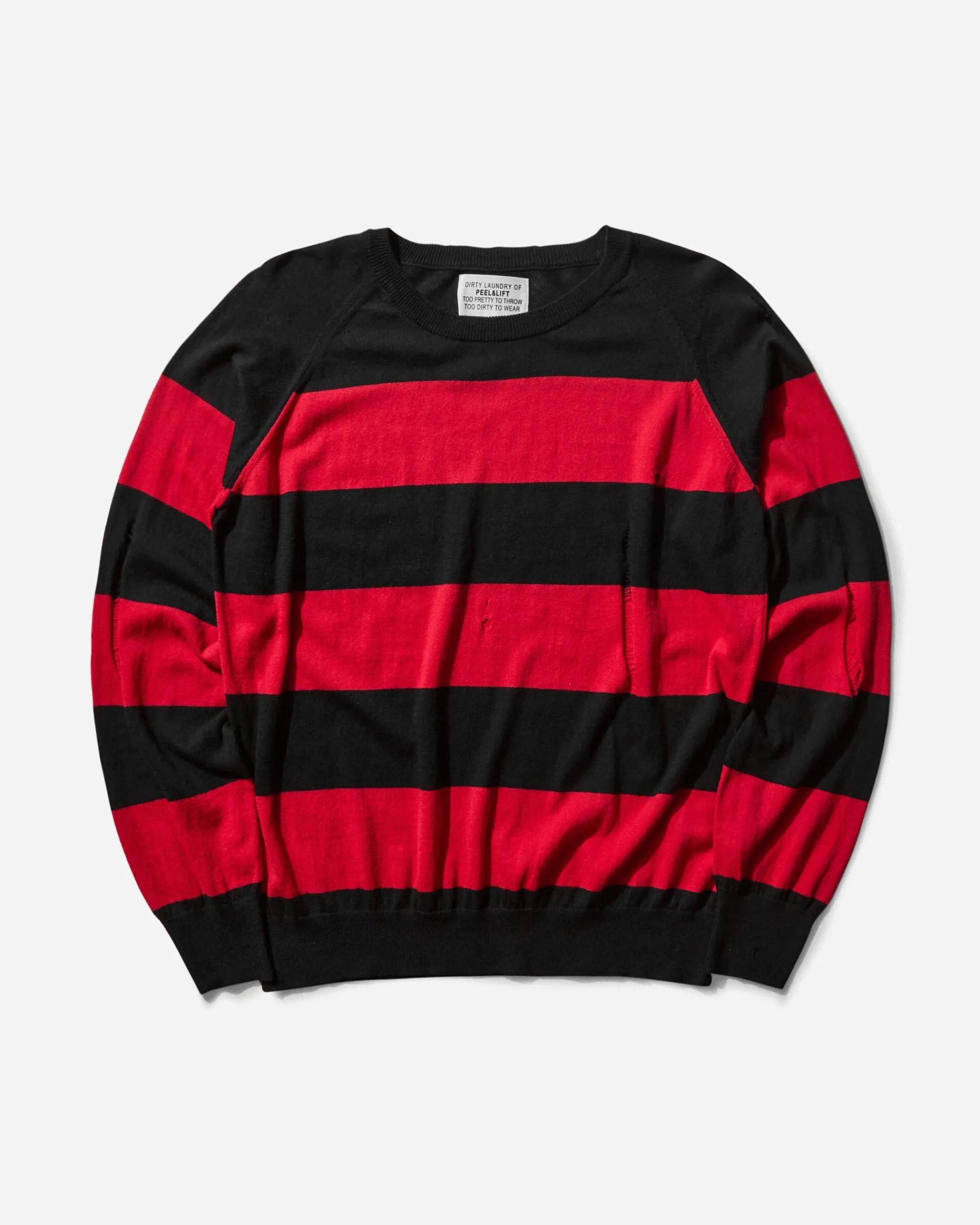 Peel & Lift Knitwear^Damaged Stripe Jumper Black / Red