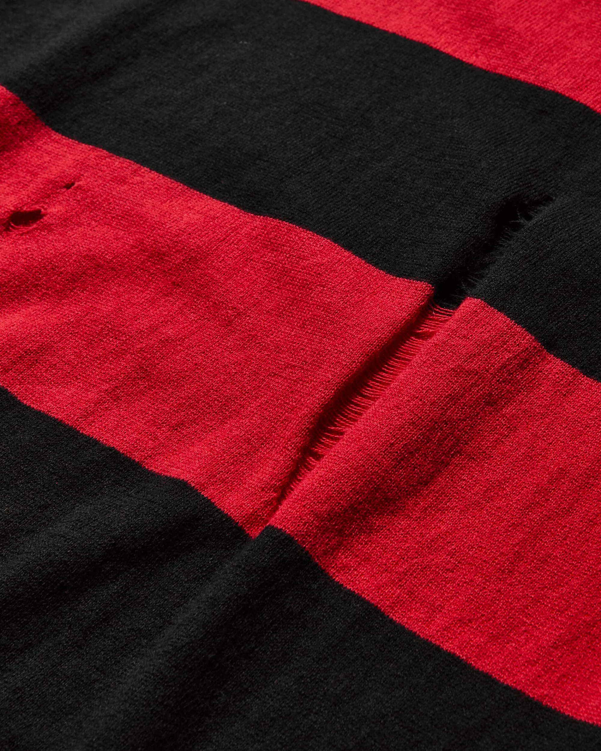 Peel & Lift Knitwear^Damaged Stripe Jumper Black / Red