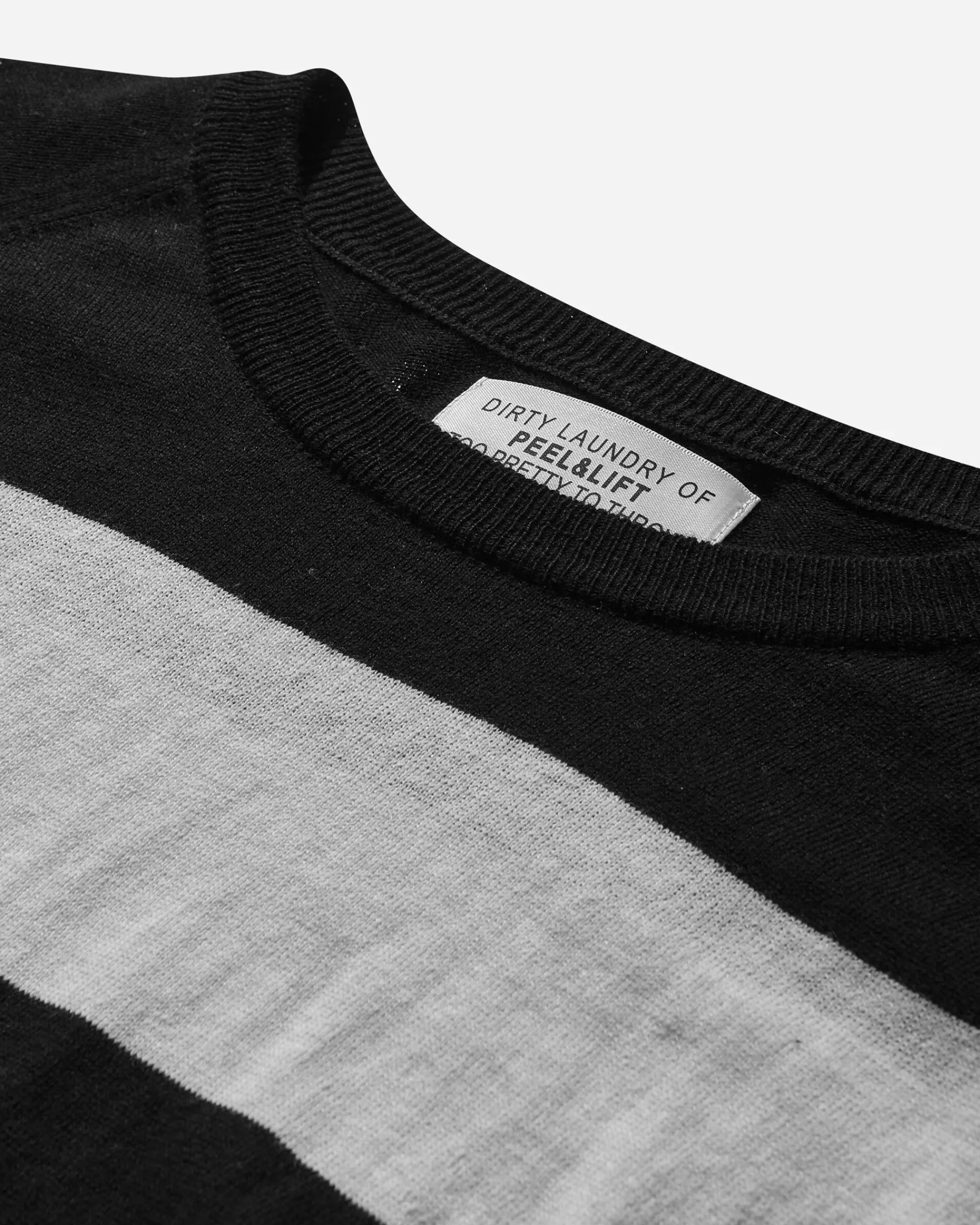 Peel & Lift Knitwear^Damaged Stripe Jumper Black / White
