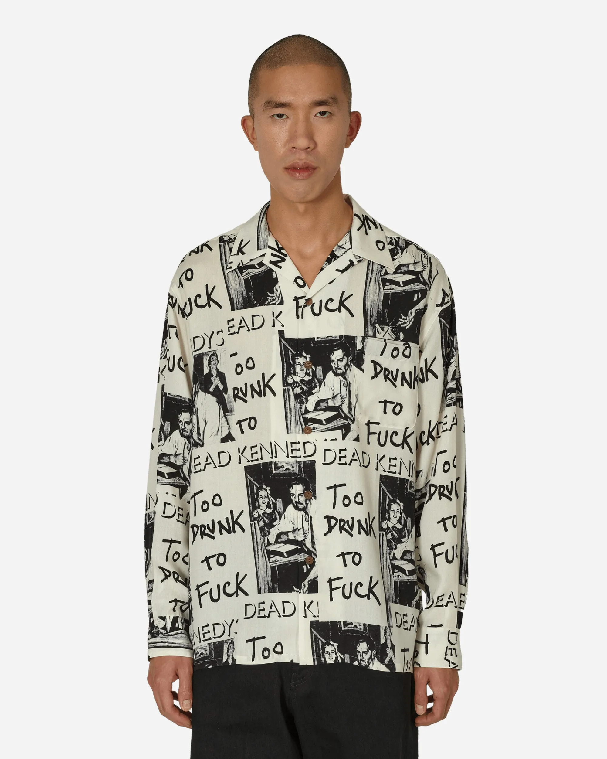 WACKO MARIA Shirts^Dead Kennedys Hawaiian Longsleeve Shirt (Type-2) White