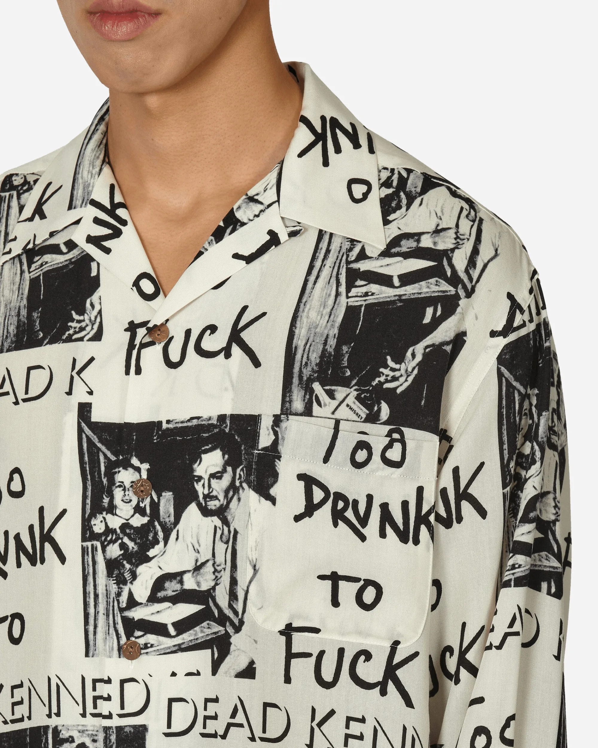 WACKO MARIA Shirts^Dead Kennedys Hawaiian Longsleeve Shirt (Type-2) White