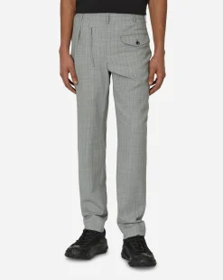 Comme Des Garçons Homme Plus Pants^Deconstructed Checked Wool Trousers Grey