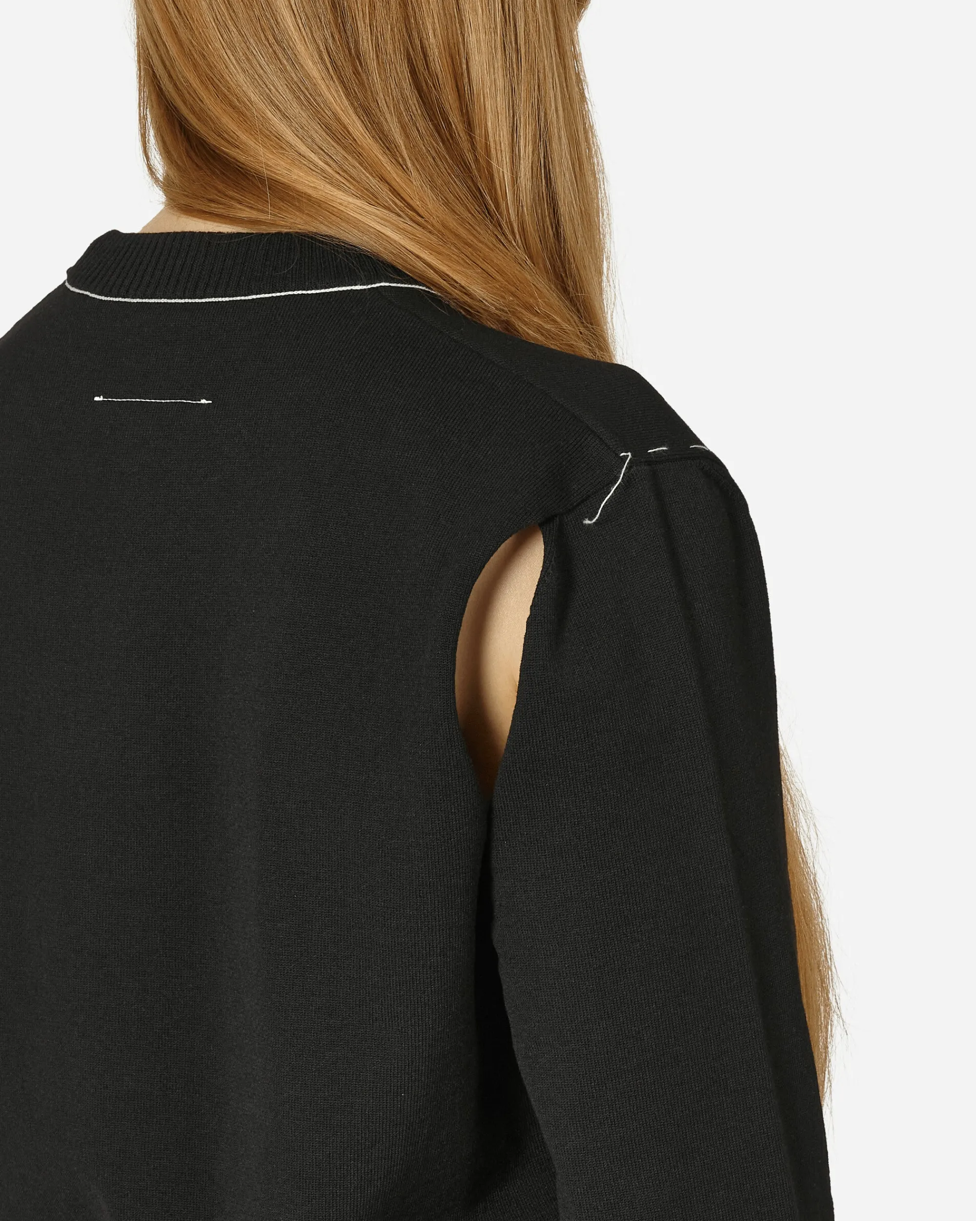 MM6 Maison Margiela Knitwears^Deconstructed Crewneck Sweater Black