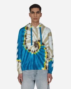 Off-White Sweatshirts^Diag Tie Dye Knit Hoodie Blue