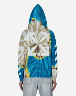 Off-White Sweatshirts^Diag Tie Dye Knit Hoodie Blue