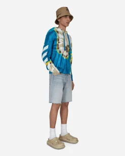 Off-White Sweatshirts^Diag Tie Dye Knit Hoodie Blue