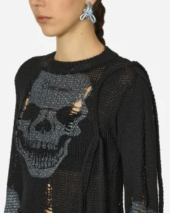 Ottolinger Knitwears^Distressed Knit Longsleeve Sweater Black