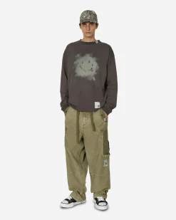 Maison MIHARA YASUHIRO T-Shirts^Distressed Smiley Face Printed Longsleeve T-Shirt Black