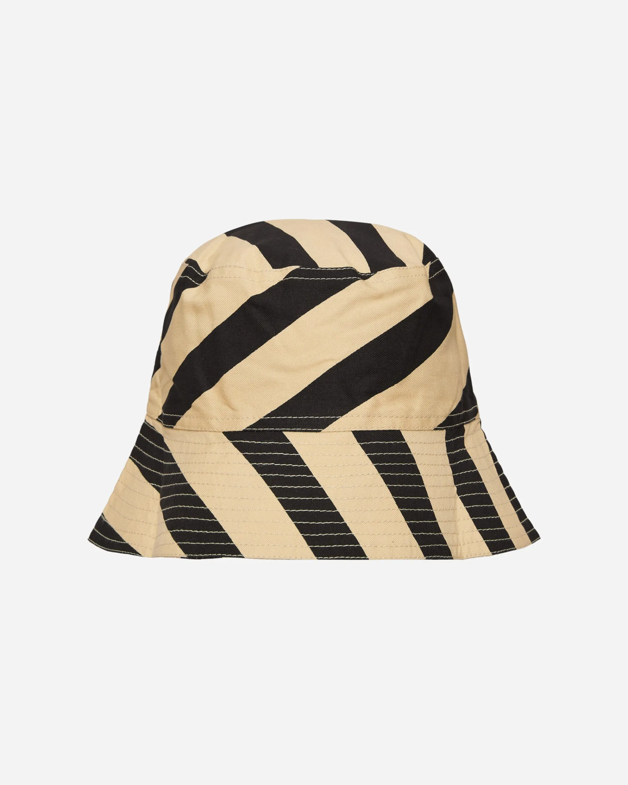 Bode Hats|Hats^Domino Stripe Bucket Hat Ecru / Black